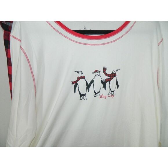 Cuddl Duds Pajamas Women’s Plus Size 2XL 3 Pc Set Polar Bear Plaid Pockets - Picture 5 of 10